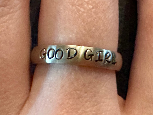 Hand Stamped Stainless Ring