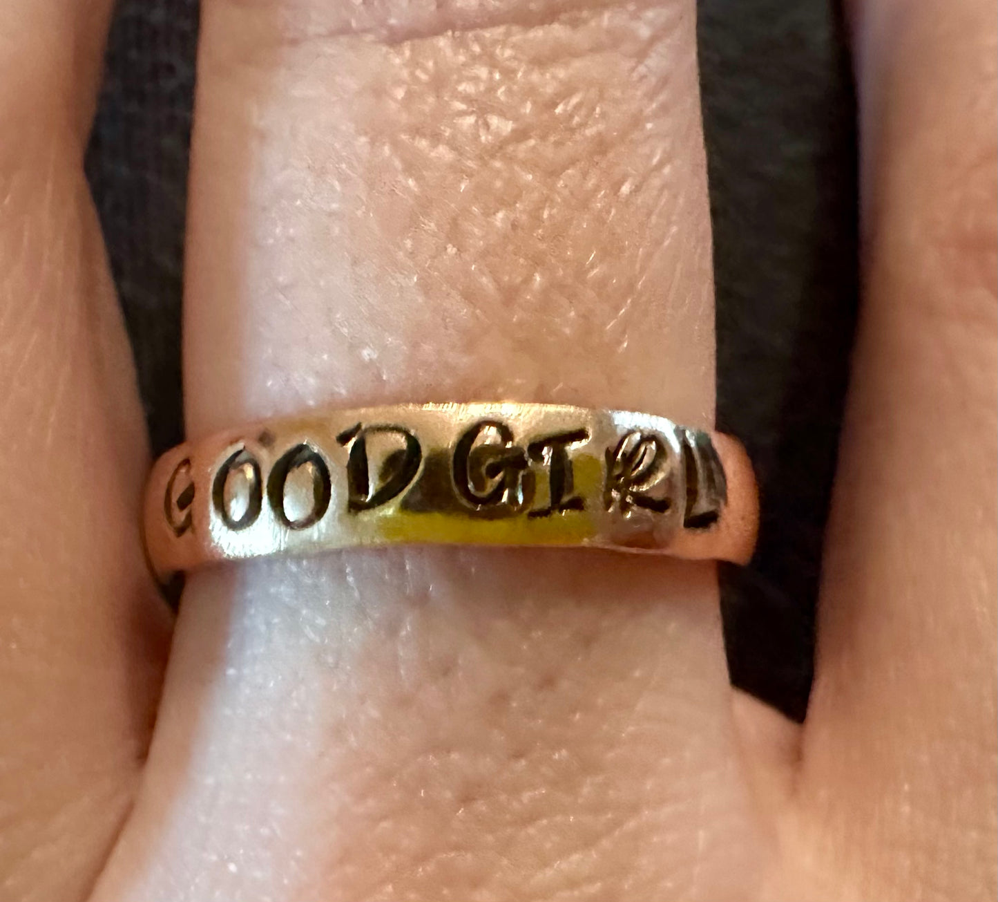 Hand Stamped Stainless Ring